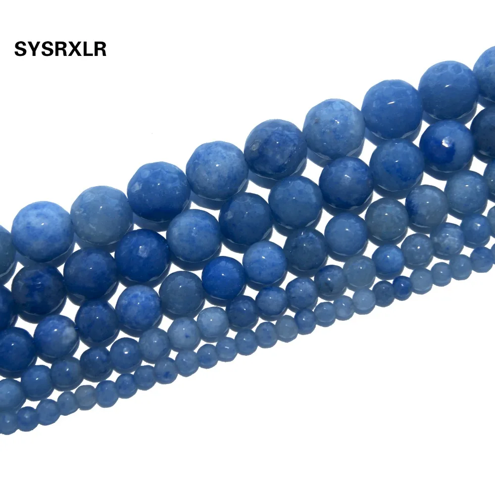 

Free Shipping Faceted Natural Stone Blue Aventurine Loose Beads For Jewelry Making DIY Bracelet Necklace 4/6/8/10/12 MM Strand