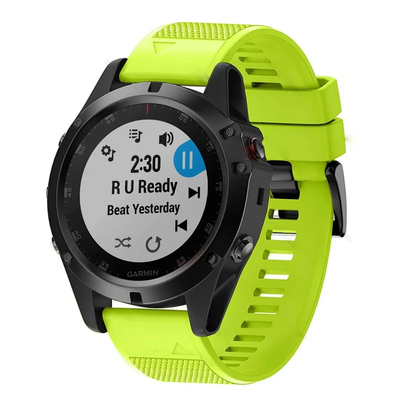 26 мм 22 мм 20 мм Смарт-часы ремешок для Garmin Fenix 5X5 5S 3 3HR D2 S60 gps часы Quick Release силиконовый браслет Easyfit - Цвет: Зеленый