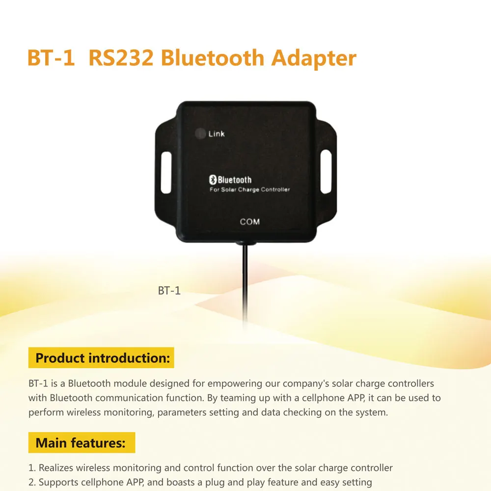 BT-1 Bluetooth для SRNE MPPT солнечный заряд r Контроллер заряда ML2420 ML2430 ML2440 ML4860