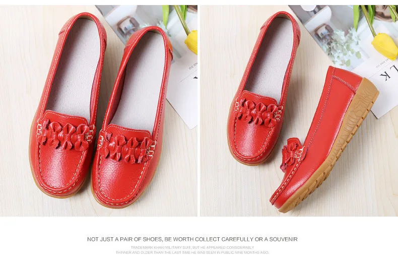 Women Ballet Flats Shoes Genuine Leather Loafers Shoes Woman Slip-on Flats Ladies Shoes Heels Creepers moccasins (14)
