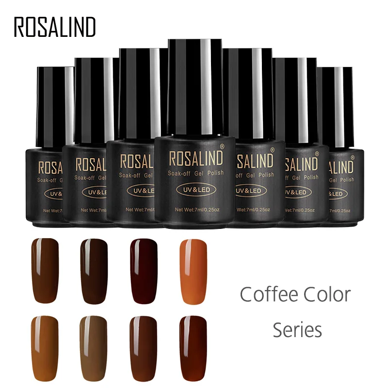 

ROSALIND Gel 1S Coffee Colors Nail Gel Polish 7ml UV/LED Lamp Nail Art Manicure DIY Soak off Semi permanent Gel Lacquer