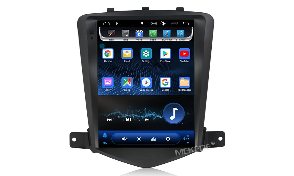 Top MEKEDE Tesla Style Android 8.1 Car Radio GPS Navigation DVD Player Stereo Headunit for Chevrolet Cruze 2008-2011 2G RAM 16G ROM 3