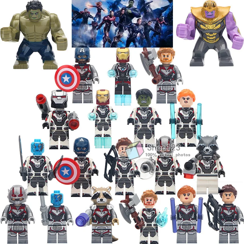 

Single Marvel Avengers 4 Endgame Super Heroes Antman Thor Iron Man Hulk War Machine Building Blocks Kids Toys