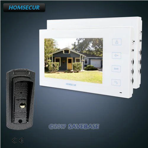 

HOMSECUR 7" Video Door Entry Phone Call System with Touch Button Monitor 1C2M