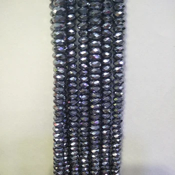 

3x6mm Genuine Natural Terahertz Stone Beads Faceted Round Loose Gem Stone Beads For Fashion DIY Bracelets Jewelry Making 15''