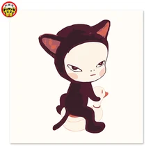 Личность, котенок, разные, странный ребенок, катание на утке DIY Цифровая живопись, рисунок на ткани