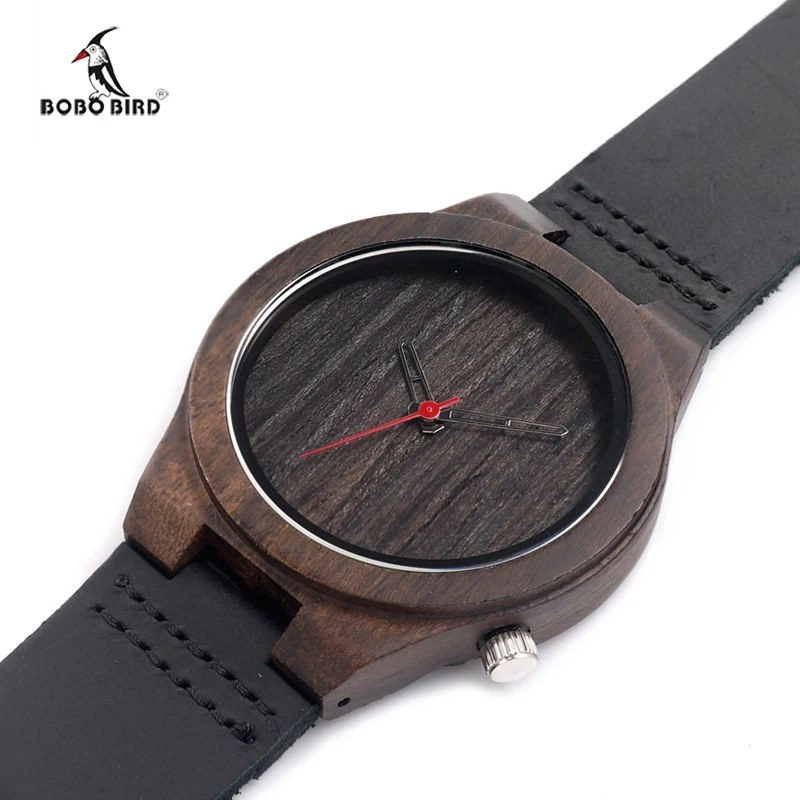 2017 BOBO BIRD Men Wooden Watches Real Leather Strap Black Wood Watch Japan Move' Quartz Wristwatch relogio masculino C-B10 2017 BOBO BIRD Men Wooden Watches Real Leather Strap Black Wood Watch Japan Move' Quartz Wristwatch relogio masculino C-B10