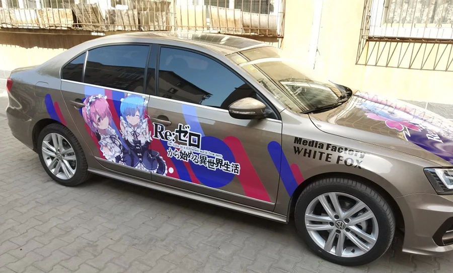 Custom Made Japanese Anime Game Itasha Decals Rem Life In A Different World From Zero Racing Rally Sticker 3D Decal Waterproof image 2