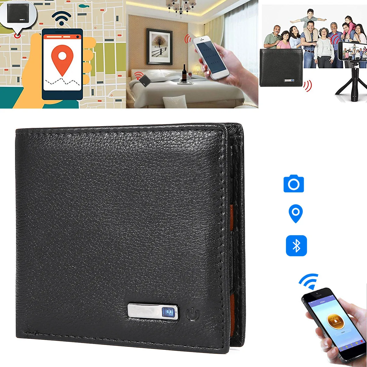 

Smart Card Holder Bluetooth Smart Wallet Waterproof Anti Theft Anti Lost ID Credit GPS Tracker Intelligent Purse Card Holders