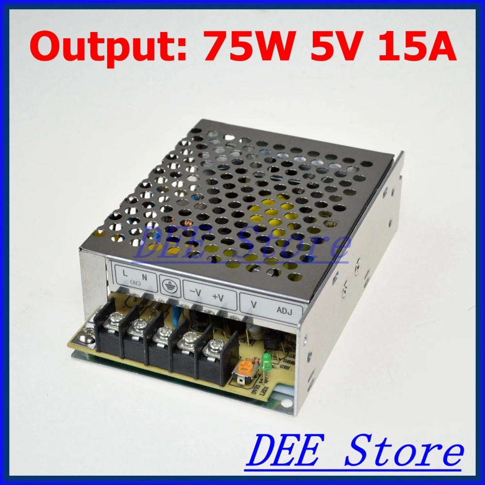 

MS-75-5 Small Volume Led driver 75W 5V 15A Single Output Adjustable Switching power supply for LED Strip light AC-DC Converter