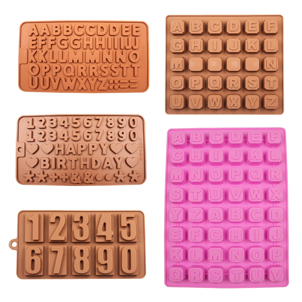 

silicone chocolate mold Letters and Numbers cake decorating tools candy gummy fondant mold jelly ice mould baking bakeware tool