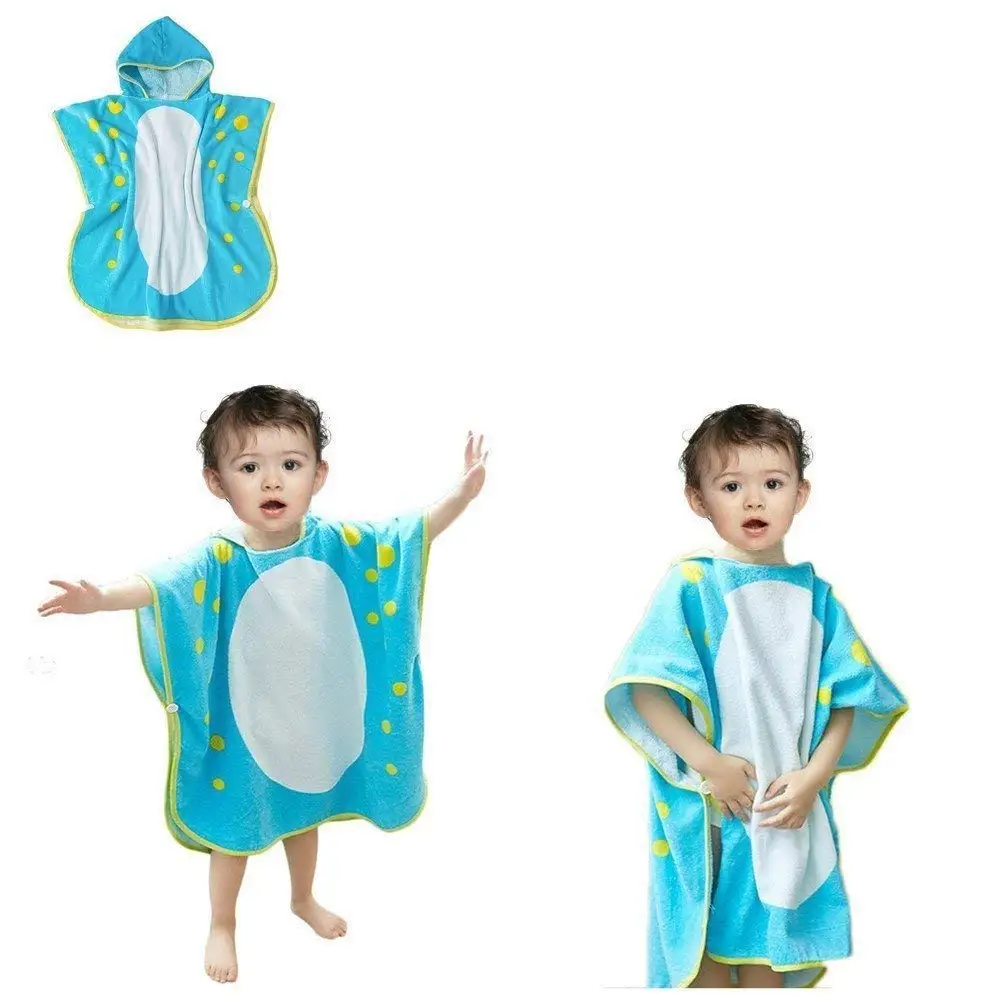 3 цвета-синий, зеленый и розовый пятно динозавр Dino Детское Пончо/Детская куртка с капюшоном детская, банное полотенце с капюшоном, Детские пляжные полотенца/Детское Пончо - Цвет: Blue Large size
