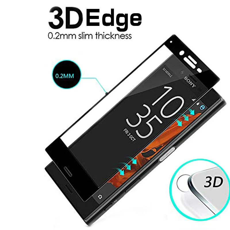 

3D Full Coverage Tempered Glass For Sony Xperia XA3 XA2 XA1 XA Ultra Premium Plus Phone Screen Protector Protective Glass