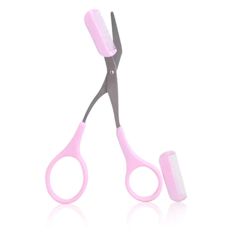 

Pink Mini Profession Makeup Beauty Tool Mini Brow Class Eyebrow Trimmer Women Eyebrow Trimmer With Comb Cutting Scissor YY-0253