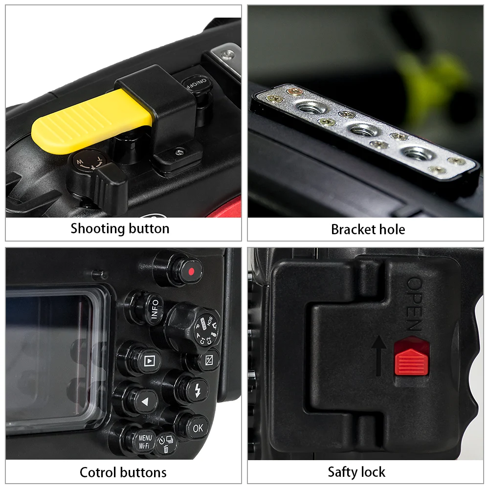  195FT/60M Waterproof Underwater Housing Camera Diving Case for Olympus TG-4 TG4 TG3 TG-3 TG-5 TG5 B