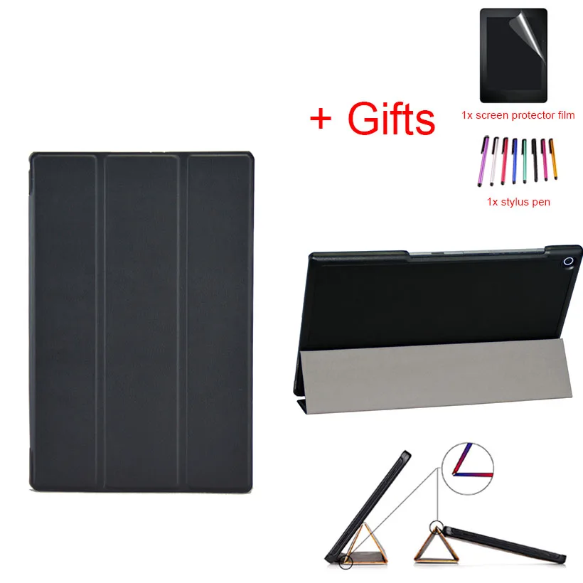 Магнитный чехол-подставка из искусственной кожи, защитный чехол для sony Xperia Z2 10,", Чехол для электронной книги для планшета, оболочка+ пленка+ стилус