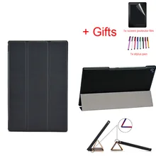 Магнитный чехол-подставка из искусственной кожи, защитный чехол для sony Xperia Z2 10,", Чехол для электронной книги для планшета, оболочка+ пленка+ стилус