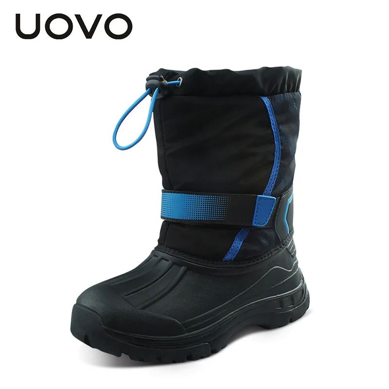 Uovo Brand Kids Snow Boots Unisex Boys Girls Water Repellent Winter Rain Boots Slip Resistant Botas Ninos Black Purple Shoes