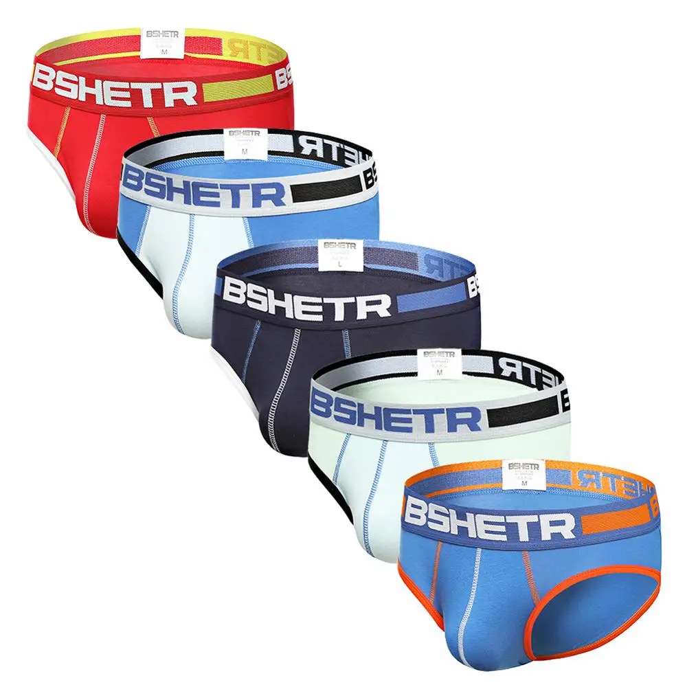 

3 pcs/lot New fashion men underwear BSHETR men briefs soft cotton U pouch convex male briefs sexy tanga men's underpants briefs