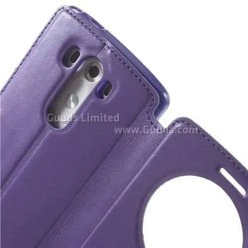 Roar Korea Noble Quick Circle Leather Flip Cover for LG G3 D850 D855 LS990 - Purple