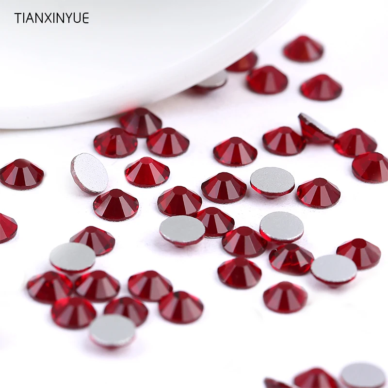 TIANXINYUE ss3 ss30 гранат Кристаллы Стразы для ногтей не Горячая фиксация клея на ткани и