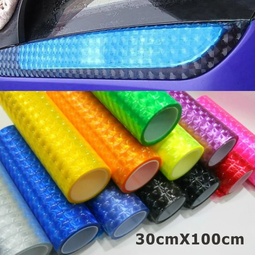 30cm*1m 12 colors styling Auto 3D Cat's Eye Car Sticker Smoke Fog Light HeadLight Taillight Tint Vinyl Film Free Shipping