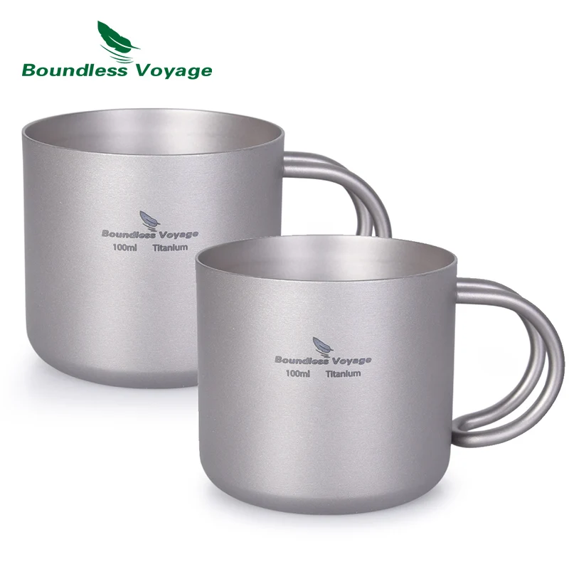 

Boundless Voyage 100 ml Titanium Double-wall Water Cup Outdoor Indoor Wine Coffee Mug Camping Picnic Daily Drinkware