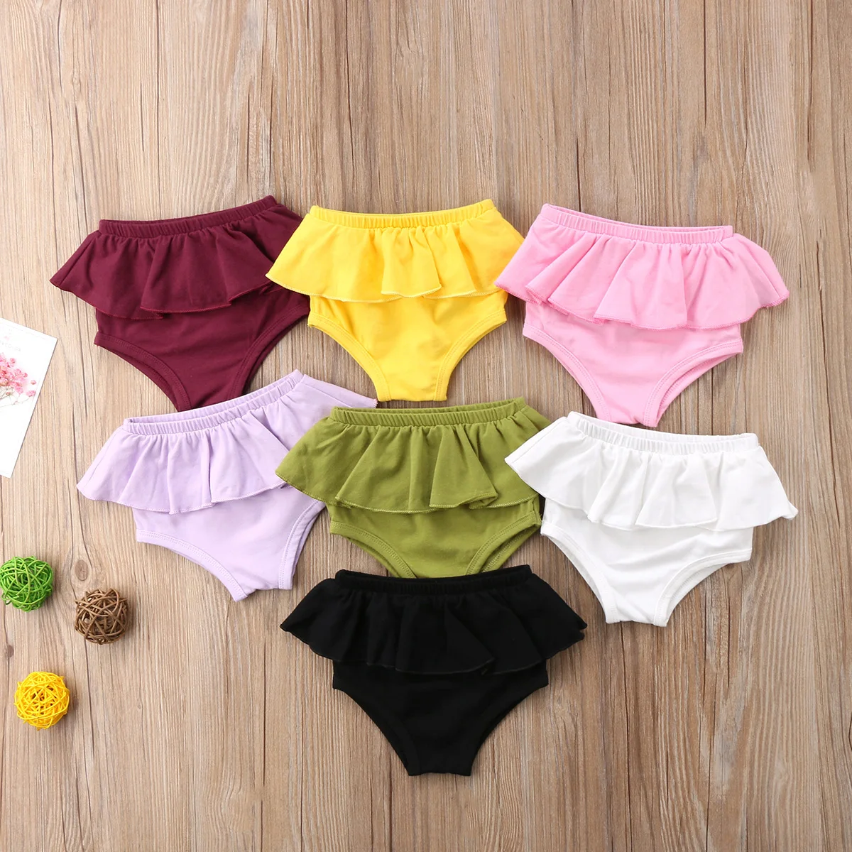Newborn Baby Girl Ruffle Panties Bottoms Infant Kids Bloomer Cover Briefs Toddler Infant Girls