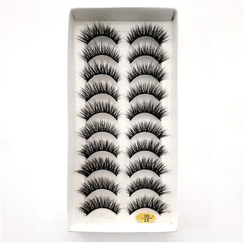 

100 Boxes False Eyelashes Extensions Natural Thick Long Fake Lash Handmade Eye Lashes Makeup Tool Lash Crisscross 25