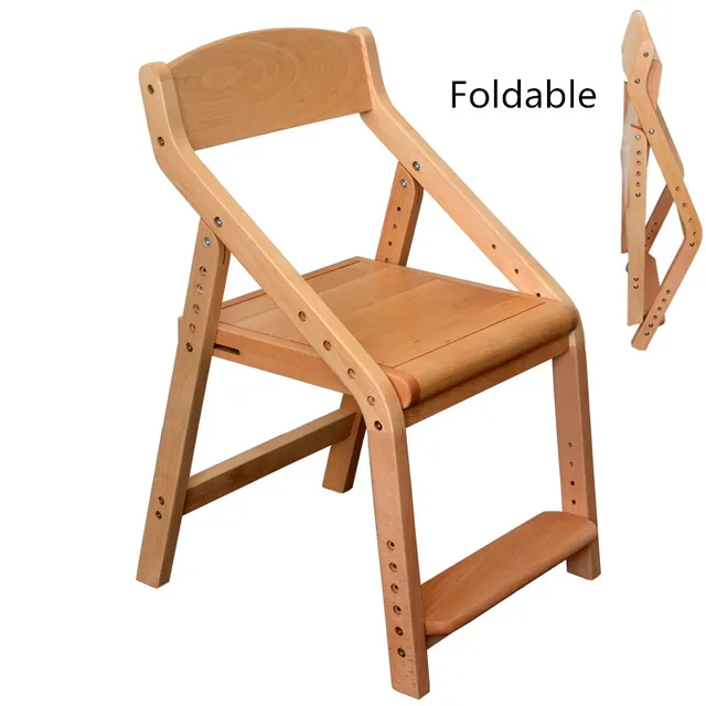 Foldable And Height Adjsutable Children S Chair Solid Wood With Oil Foldable And Height Adjsutable Children S Chair Solid Wood With Oil Finish Kids Furniture Desk Computer Dining