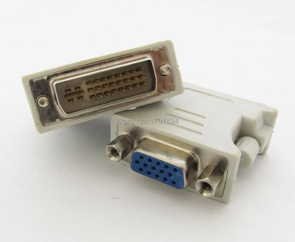 

2pcs DVI-I Male 24+5 to SVGA VGA DB15 Female DVI Adapter 15pin Cable