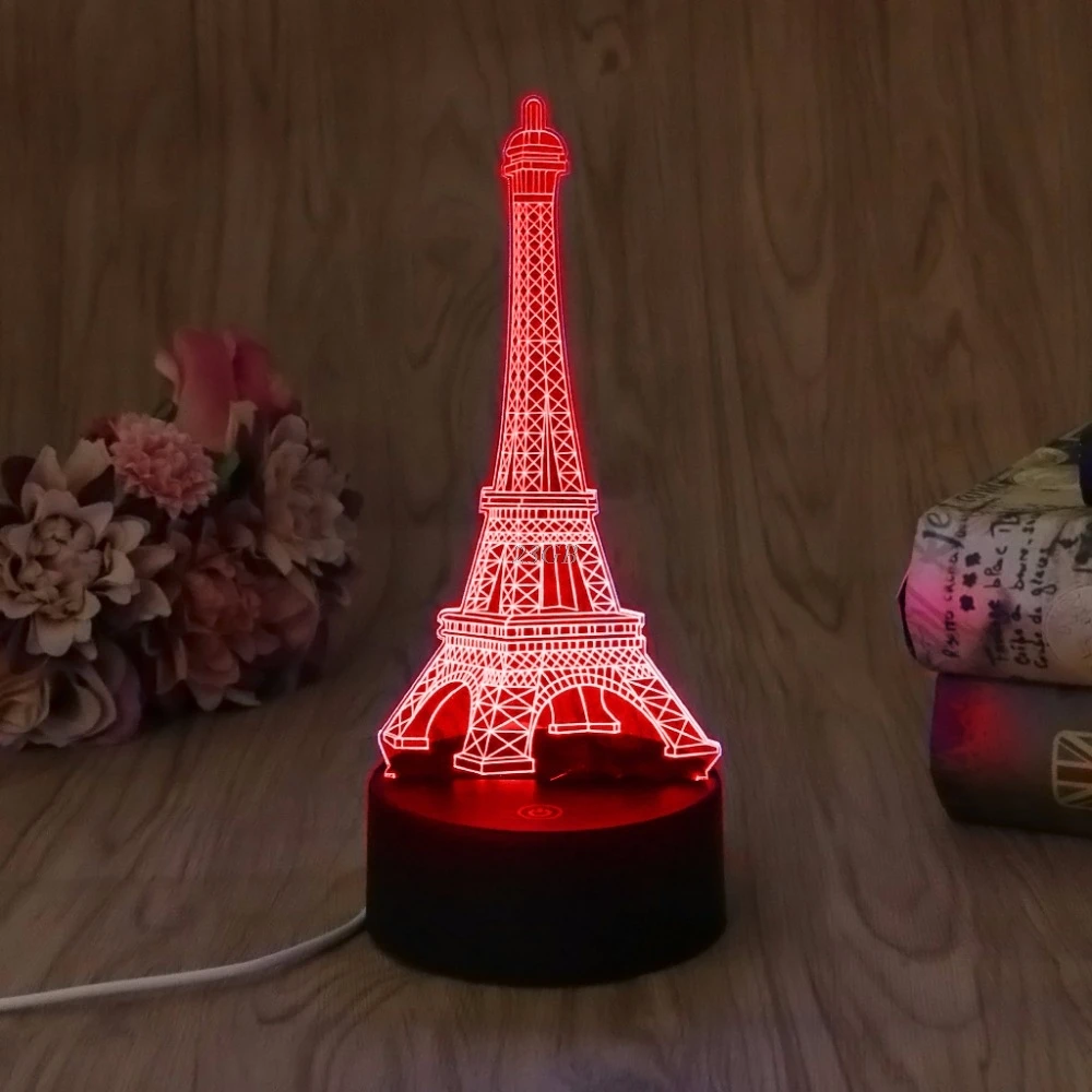 Online Buy Wholesale Eiffel Tower Table Decorations From China USB Eiffel Tower LED Night Light Novelty 7 Colors Changing 3D Desk Table Lamp Home Decor - Online Buy Wholesale Eiffel Tower Table Decorations From China