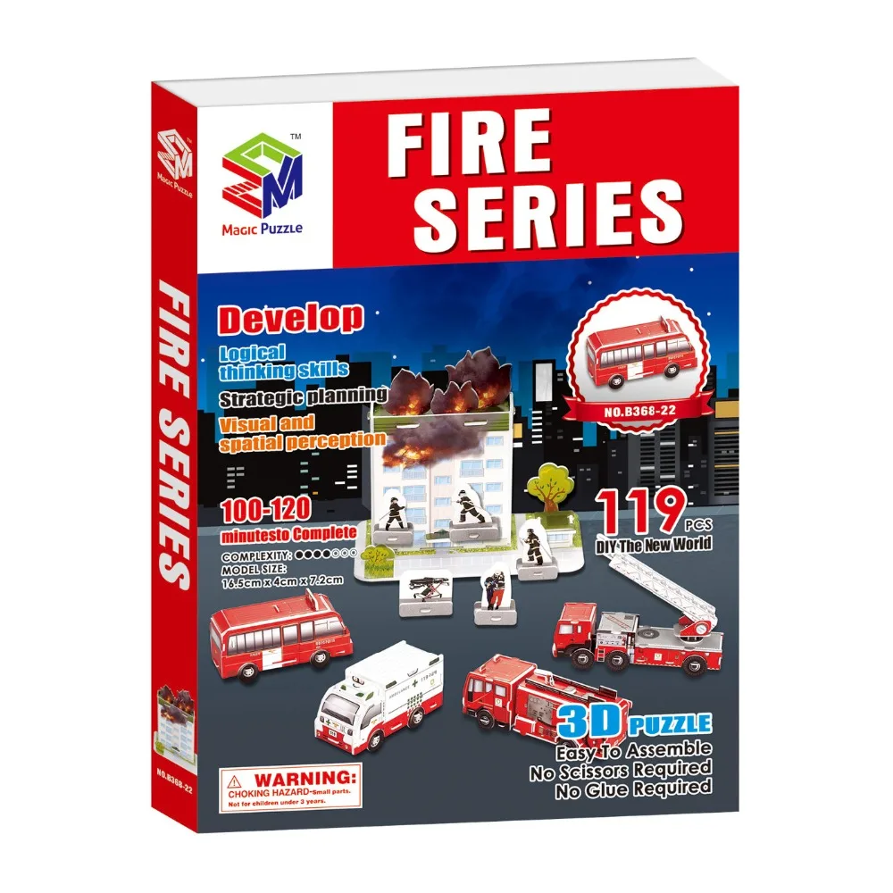 Кэндис Го 3D бумажная головоломка Строительная модель игрушка пожарная Серия автомобиль спасательная сцена игровой дом детский подарок на