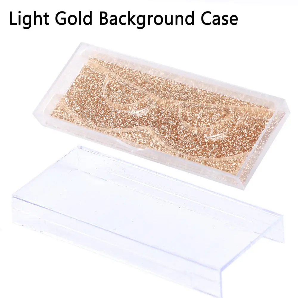 50 x lightgold case 50 шт./лот, профессиональный скользящий чехол s с держателями для полной полосы ресниц, прозрачный чехол для 3D норковых ресниц - Цвет: 50 x lightgold case