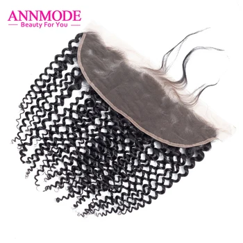 

Annmode Hair Kinky Curly Frontal With Baby Hair 13x4 Inch Brazilian Human Hair Closure Non Remy Hair Extensions Free Shipping