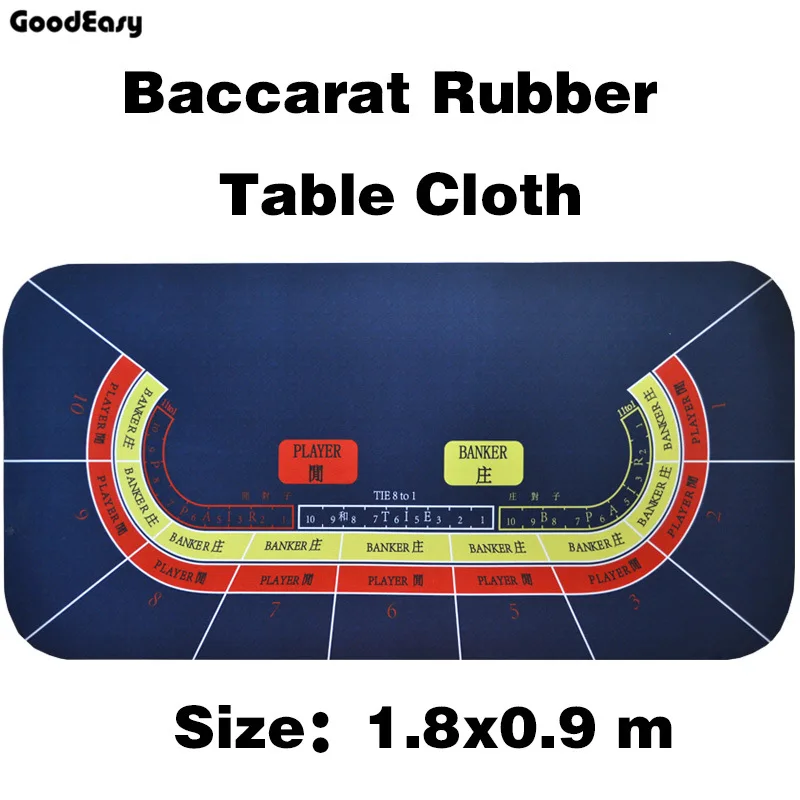 180*90cm Baccarat Suede Rubber Texas Hold'em Black Jack 21Points Casino Poker Tablecloth Water Resistant Poker Table Game Mat-1