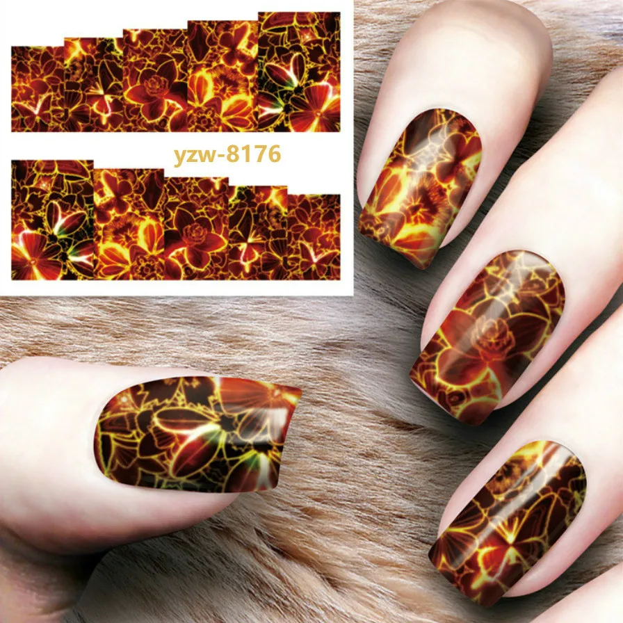 

55 HOT Magic Start Flower False Nail Tips Clear Black Fan Finger Nail Art Display Practice Acrylic UV Gel Polish Tool Manicure