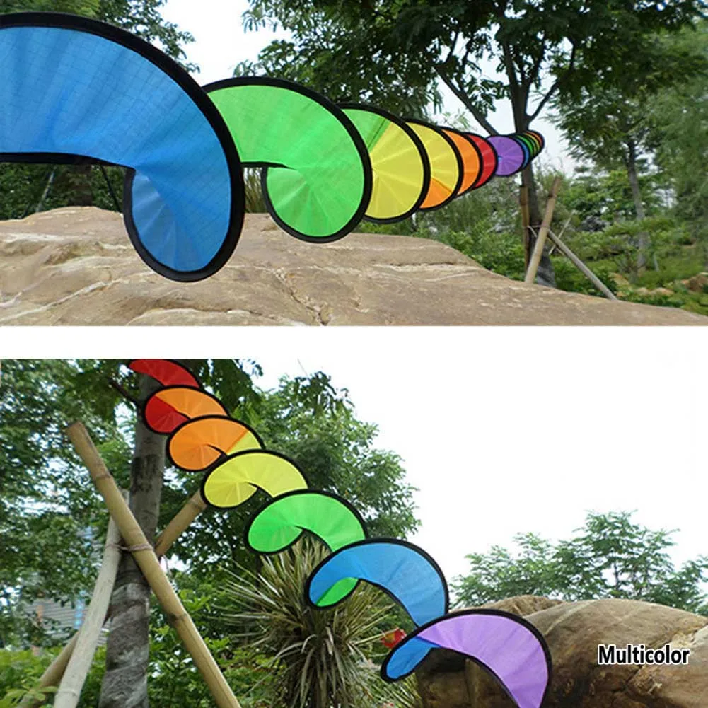 1PC-Foldable-Rainbow-Spiral-Windmill-Garden-Wind-Spinner-Camping-Tent-Home-Garden-Decor.jpg 1 Darabos Összecsukható Szivárvány Spirál Szélmalom Kerti Szél Fonó Kemping Sátor Otthoni Kert Dekoráció - Image 2