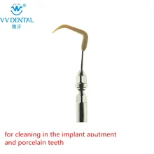 Dental ultrasonic scaler tip for EMS original handpiece for the implant abutment and porcelain teeth