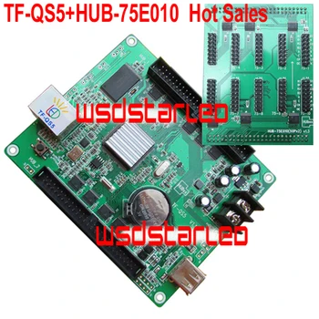 

TF-QS5+HUB-75E010 10*HUB75E 1/4 1/8 1/16 1/32 Scan 320*128 USB+Lan port Full color LED control card New Hot Sales