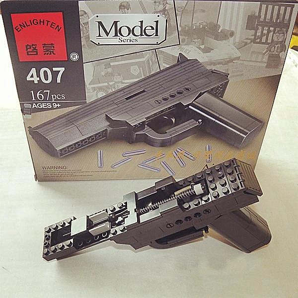 167 шт. набор для сборки военного пистолета строительные блоки обучающие игрушки