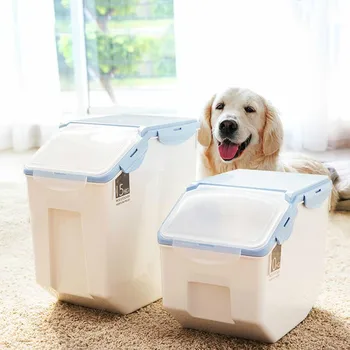 

Dog cat food barrel large capacity pet storage grain sealed barrel feed storage box pet feed pet supplies WF704350