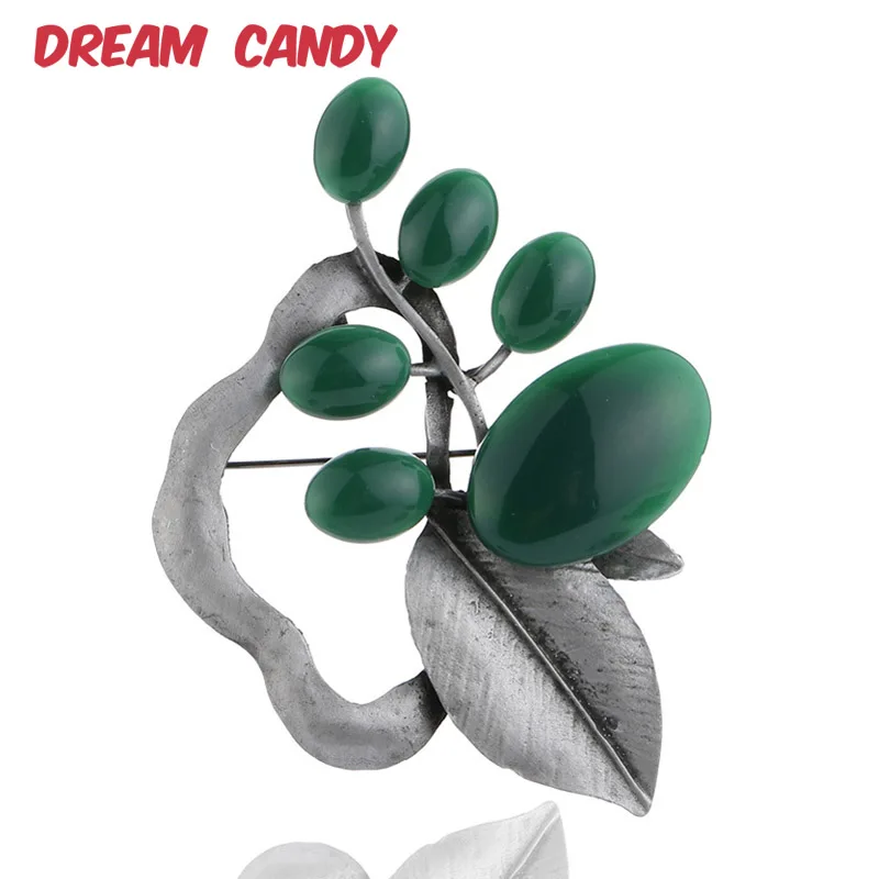 

Dream Candy Vintage Stone Flower Brooches for Women Exquisite Corsage Brooch 3 Colors Fashion Jewelry Suit Accessories 2019 New
