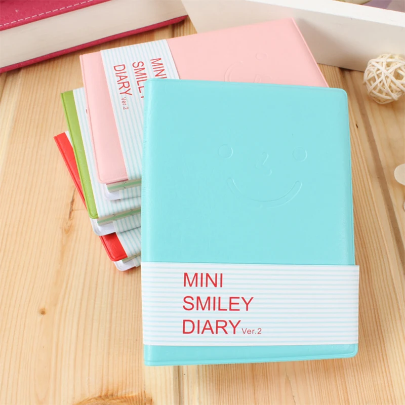 Candy Colors Mini Smile Diary Charming Cute Notebook Paper Leather Memopad Note Pad Journal Savimanypocketbook Materiale Scolastico