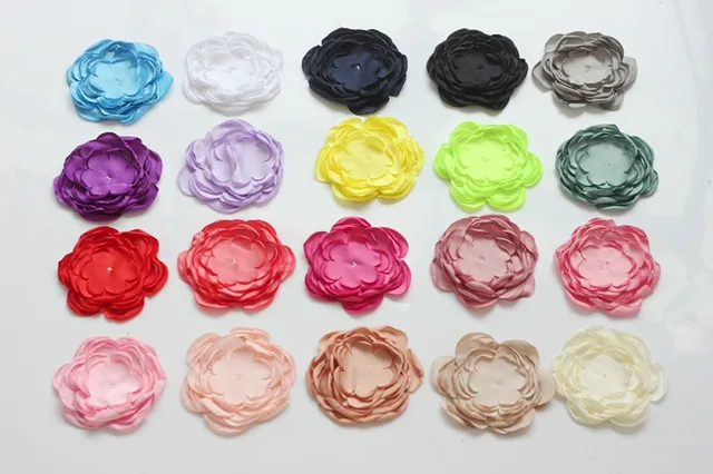 2017 DIY Handmade Satin 9 Flower Layered Customize NewbornHair Accessory Fabric Flowers For Headbands 2017 DIY Handmade Satin 9 Flower Layered Customize NewbornHair Accessory Fabric Flowers For Headbands