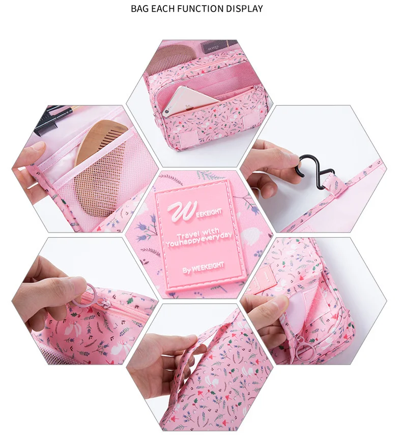 Высокая емкость Make-up Портативная сумка гигиеническая Косметика кармашки из ткани Оксфорд водостойкая сумка для хранения макияжа