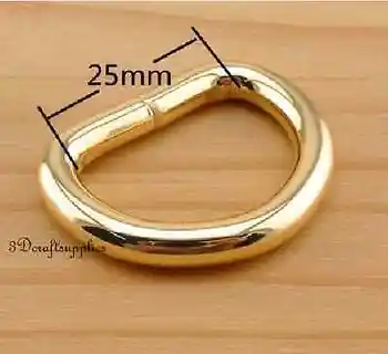

d ring d-rings purse ring Webbing Strapping gold 25mm 1 inch 12pcs U140