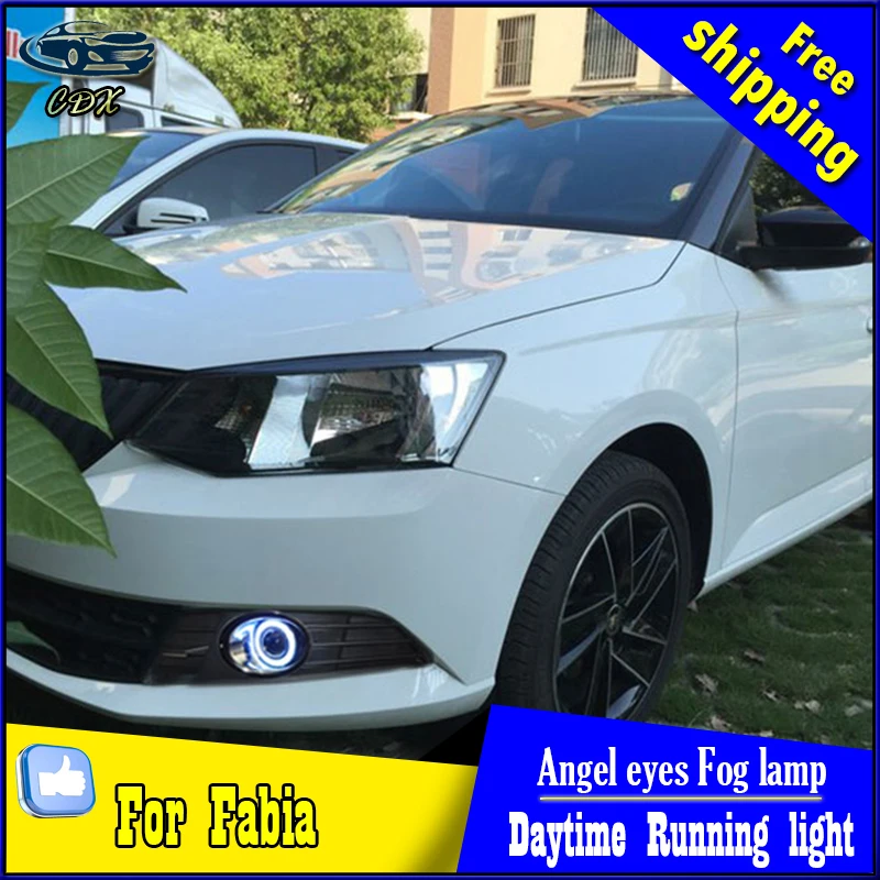 

CDX car styling angel eyes fog light for Skoda Fabia 2015 year LED fog lamp LED Angel eyes LED fog lamp Accessories