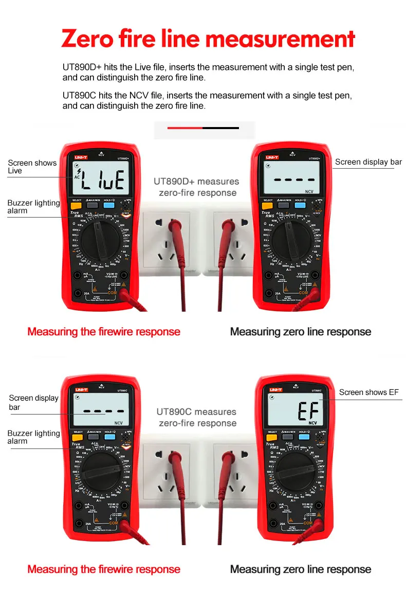 UNI-T UT890C/UT890D+ цифровой мультиметр True RMS измерение/100mF большой емкости измерения/предохранитель сигнал тревоги