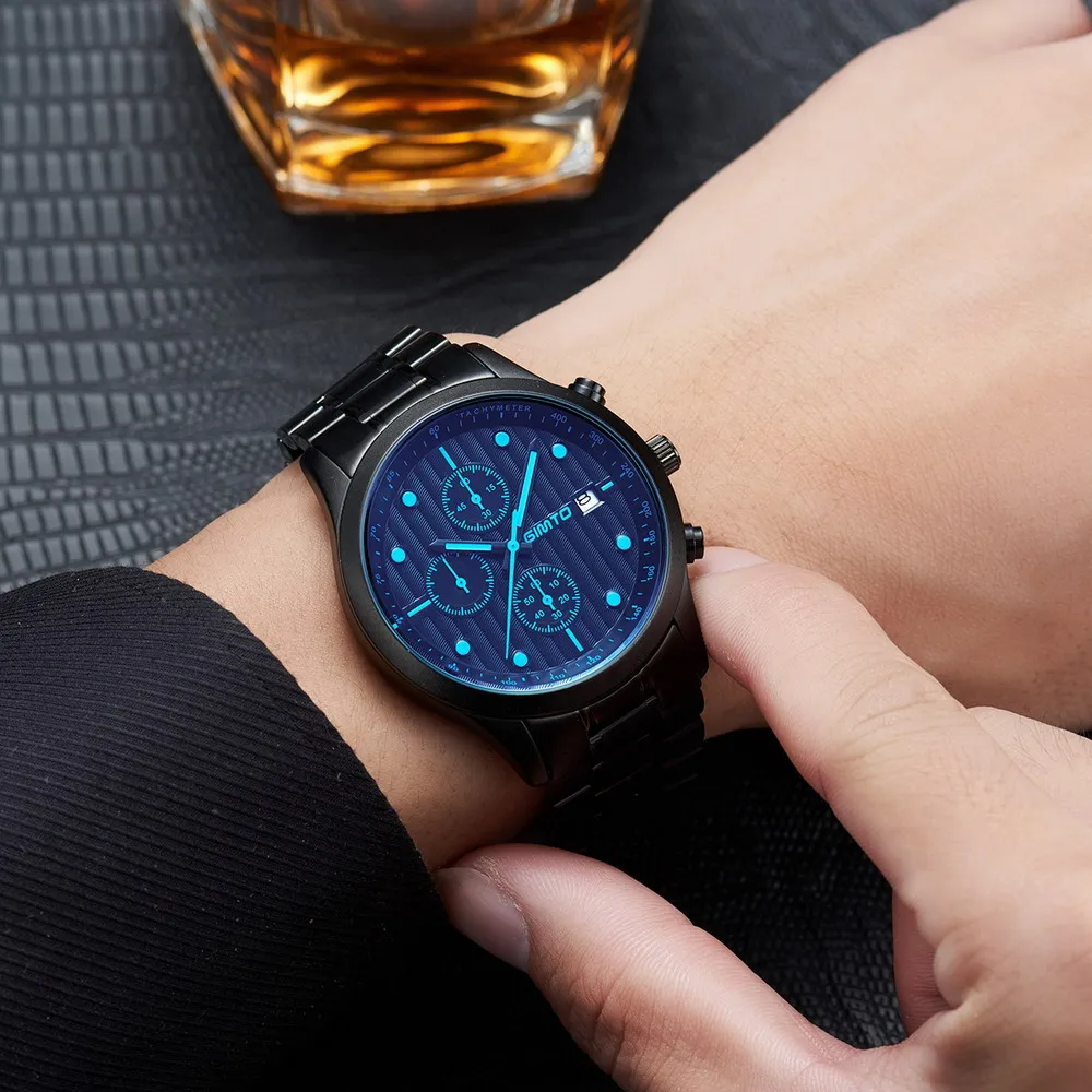 GIMTO брендовые высококачественные мужские спортивные часы модные Стальные кварцевые часы многофункциональные аналоговые часы военные часы Relogio